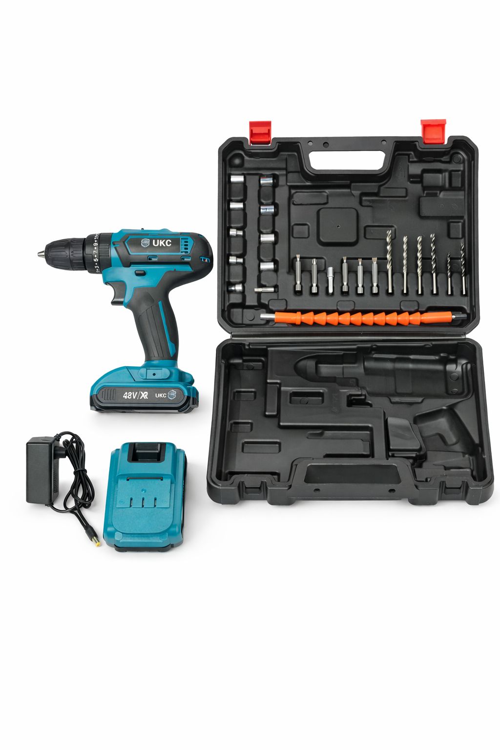 Akku-Bohrschrauber-Set mit Bits